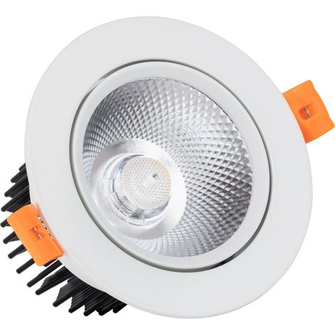 Foco Downlight LED 12W Circular COB CRI90 Corte Ø 90 mm No Flicker 5000K Blanco Frío