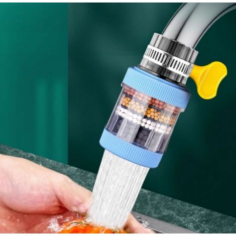lot de 2 accessoires de robinet articulés avec filtre de purification et pommeau douchette anti éclaboussures pour eau du robinet cuisine évier salle de bain économie d eau universel (1/3)