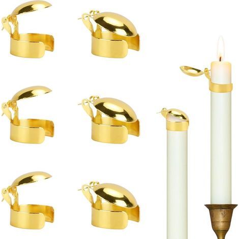 6-Piece Candle Snuffer Set, Automatic Candle Snuffer, Metal Candle Wick Snuffer, Candle Extinguishing Tool, Suitable for Long Candles with a Diameter of 20-22mm (1/5)