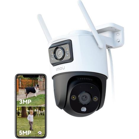 DIANE CONFORT Caméra Extérieure 4K 8MP Double Objectif 5MP+3MP 360° AI Détection Personnes/Véhicules IP66 Wi‑Fi
