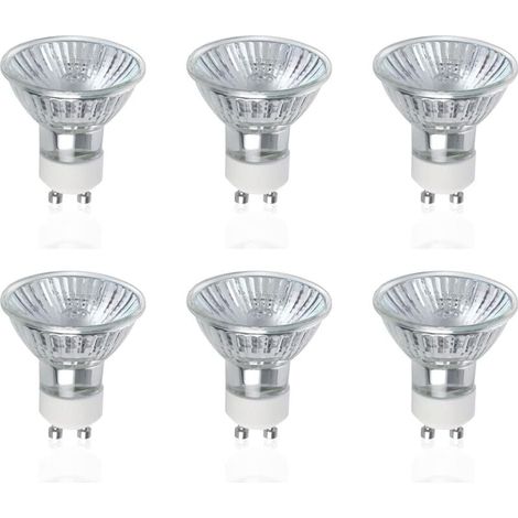 [NON UTILIZZATO] Lampadine alogene GU10, confezione da 6, faretti alogeni GU10 da 50 W, CA 220 V-240 V, 700 lumen, angolo del fascio di 40°, bianco caldo 2800 K, dimmerabili (1/4)