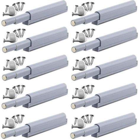 Verrou magnétique pour meubles à bouton-poussoir – Matériau POM – Plage de réglage : 1 à 4 mm – Lot de 10 (1/5)