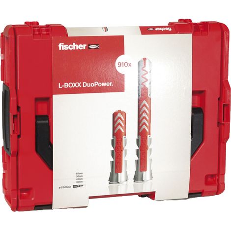 DUOPOWER schraubenlose Dübel, Sortiment mit 910 Dübeln in L-BOXX