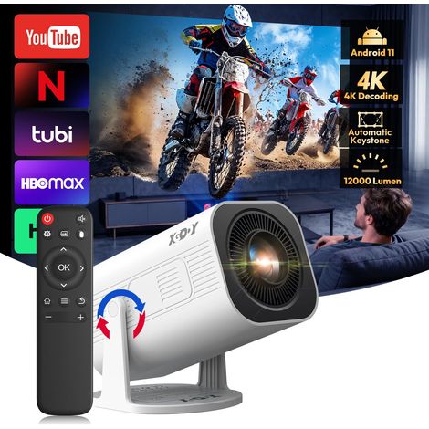 Projecteur Gimbal 3Pro à courte focale 4K Android 11 250 ANSI Wifi6 Mini BT5.4, projecteur natif 720P, cinéma maison, portable pour l'extérieur (1/5)
