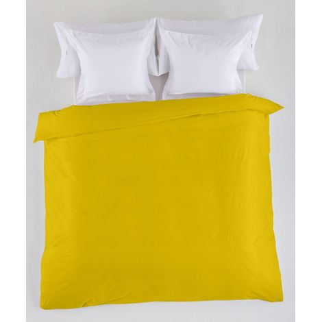 FUNDA NORDICA lisa color mostaza - Cama de 135/140 (1 pieza) - 50% algodón / 50% poliéster - 144 hilos. Gramage: 115 (1/4)