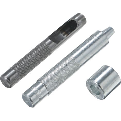 Kit 100 œillets argentés 10mm avec outils pose, poinçon et boîte rangement pour cuir tissu sac, diamètre intérieur 3/8 pouces (1/4)