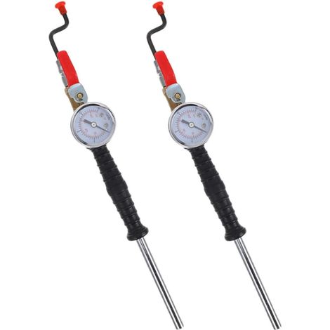 2pcs Iron Tire Inflator Nozzle with Precise Pressure Gauge, Compatible with Car and Truck Tires for Easy Daily Maintenance (1/5)