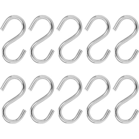 Lot de 10 crochets en S, porte-clés et porte-serviettes portables en acier inoxydable 304, modèle M4