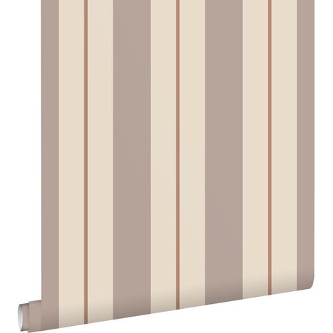 papier peint à rayures marron et beige - ESTAhome