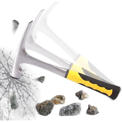 Geological Hammer,Marteau,Géologie Outils,Multi-Function Hammer For Geological Exploration Tool Tête plate Mining Hammer avec poignée de réduction des Chocs (1/5)
