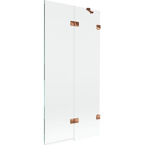 Mexen Lunar Badewannenabtrennung 2-flügelig rechts 90 x 150 cm, transparent, Rosa Gold - 897-090-100-60-00-P (1/5)