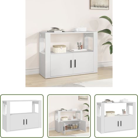 Holzwerkstoff - Sideboard Weiß 80x30x60 cm Holzwerkstoff (1/5)