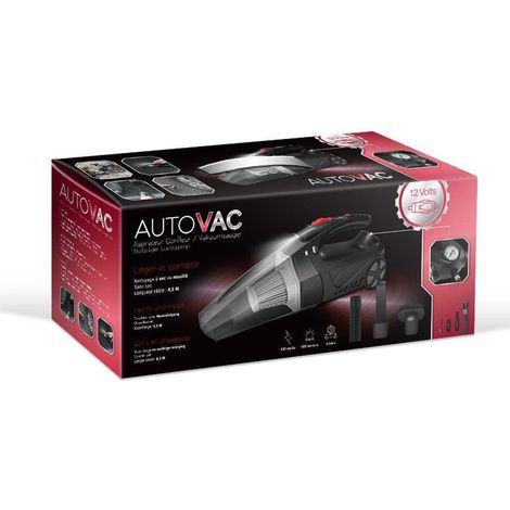 Aspirateur à main 12V – Compact et léger – Câble 4,5m – Manomètre intégré – Éclairage LED – Réservoir translucide (1/5)