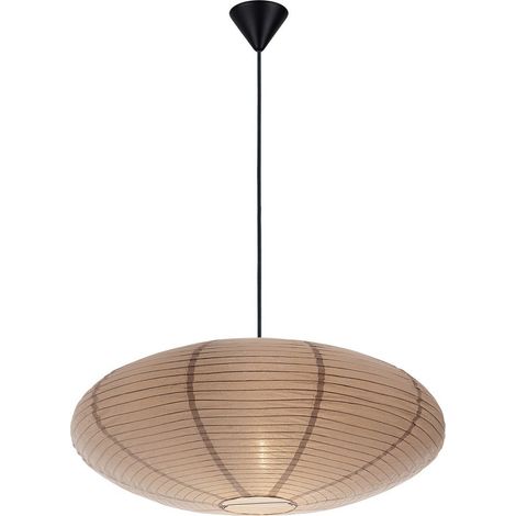 Nordlux – Abat-jour luminaire VILLO 60 en papier beige – Hauteur 24 cm – Suspension légère pour ambiance chaleureuse – Éclairage doux et diffus
