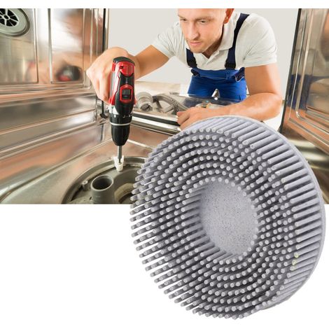 Disque à poils 3 pouces émeri caoutchouc brosse abrasive ébavurage polissage meule blanc (1/5)