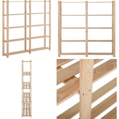 Étagère de stockage 5 niveaux 170x28,5x170cm Bois de pin massif - Meuble De Rangement - Étagère Industrielle - Rangement Intérieur - Étagère Bois - Meuble Atelier - Home & Living