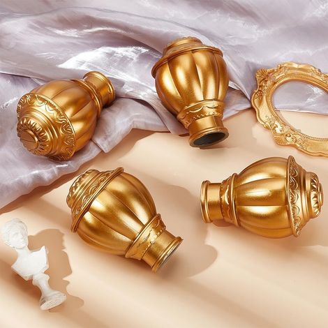 Embouts de tringle à rideaux festifs en forme de citrouille, décorations pour têtes de tringle à rideaux et accessoires pour colonnes romaines disponibles en livraison immédiate. (1/5)