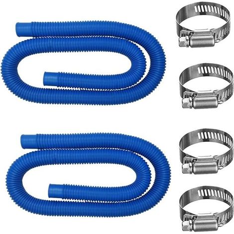 2 tuyaux piscine, flexibles et étanches, raccord filtration, pour piscines hors-sol, jacuzzis et spas