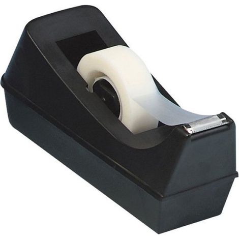 Distributeur De Ruban Adhésif - Pour Ruban Jusqu'à 19 mm - Base Antidérapante - Couteau Intégré - Noir - 1 Pièce (1/2)