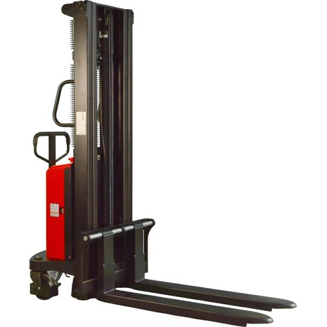 Gerbeur semi-électrique 1000 kg - Levée 3000 mm - Mât duplex - Batterie AGM 120 Ah MW Tools SES1030 (1/5)