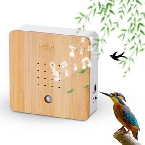 Boîte À Sons Naturels pour Chants d'oiseaux, Boîte à Détecteur de Mouvement avec Trou de Suspension à l'arrière, Musique Relaxante et Détente avec Chant d'oiseaux pour Toilettes (1/5)