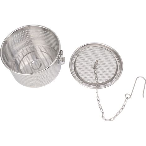 Passoire à épices avec chaîne de suspension, boules à thé en acier inoxydable, filtre à soupe, panier de séparation des assaisonnements, diamètre 16 cm (1/5)