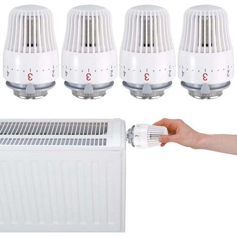 Thermostatic Radiator Valve Head, 4pcs: M30 x 1.5 Thermostatic Radiator Valve Head, Replacement Thermostatic Radiator Valve Head for Kitchen Sink Toilet Bathroom MUMU (1/4)
