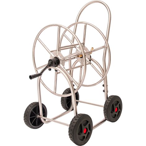 Carrello Avvolgitubo Manuale 80 mt in Acciaio Inox Agrati Cromato