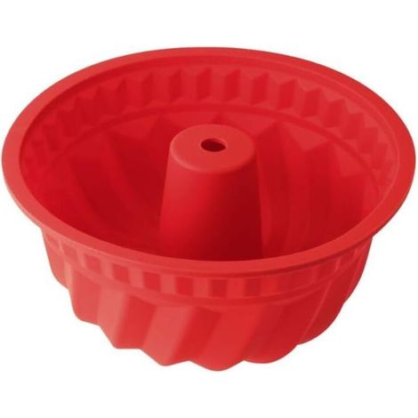Moule À Kougelhopf - 1 Pièce - Silicone - Antiadhésif - Four Micro-onde Congélateur - Rouge - 22 Cm (1/5)