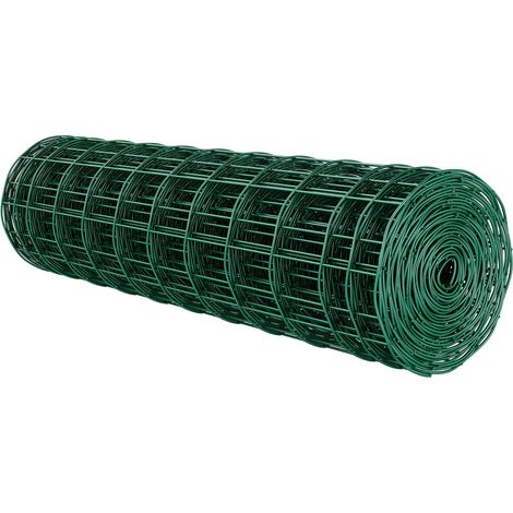Clôture agricole 20m, maille 4x4cm, fil acier galvanisé 2,1mm, revêtement vinyle vert, pour enclos bétail, porcs, moutons, jardin. (1/5)