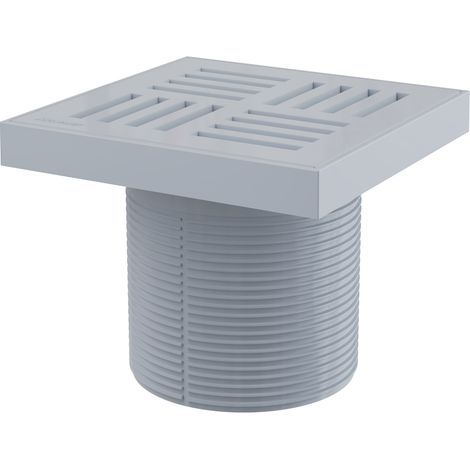 Alcadrain Bodenablauf Aufsatz, Rost 150×150 mm grau (1/2)