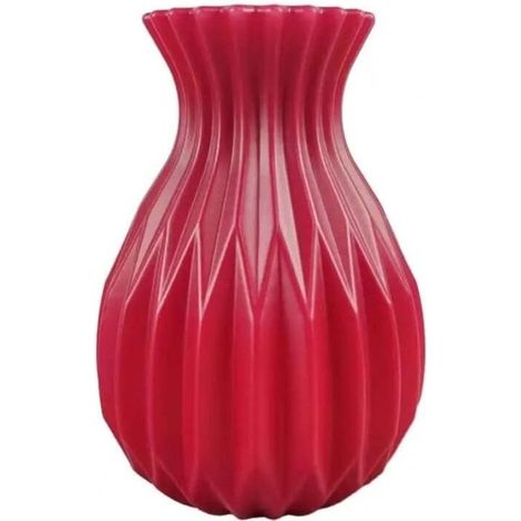 Vase décoratif élégant en plastique pour décoration de chambre, mariage (rouge) (1/5)