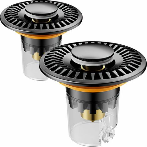 Bathroom sink plug, 2 pieces, black (for sink hole diameter 28-31 mm / 33-40 mm) (1/5)