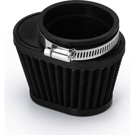 Filtre à air universel en métal noir avec collier de serrage pour voiture et moto (1/5)