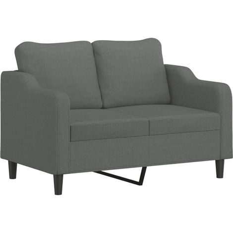 Canapé Sofa à 2 places Gris foncé 120 cm Tissu (1/5)