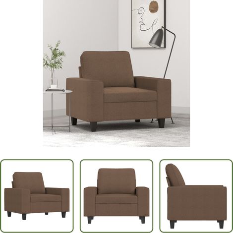 vidaXL Sillón de tela marrón 60 cm (1/5)
