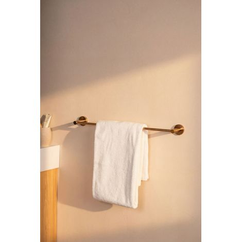 Barre porte serviette simple EDEN en inox longueur 60 cm BASS Cuivre brossé (1/4)