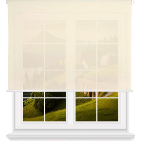 WellHome Estor enrollable translúcido con cadena PVC, 180x130cm Beige (1/5)
