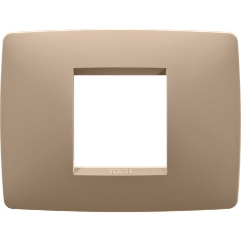 PLAQUE ONE RECTANGULAIRE 2P CUIVRE DOUX GEWISS GW16102VX
