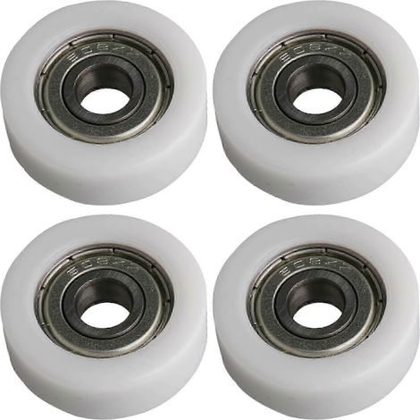 4 rails de guidage à rainure plate 608ZZ de 30 x 8 x 10 mm avec poulies à roulement à billes étanches (25-26) (1/5)