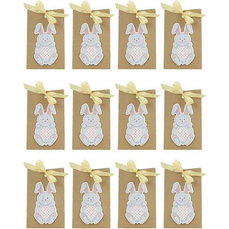 12 adorables boîtes cadeaux de Pâques en papier kraft, boîtes cadeaux lapin (1/5)