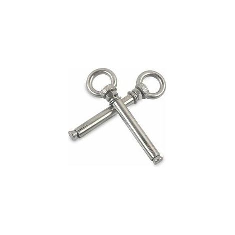 ZVD Spreizdübel M8 x 100mm, Stahlhülse, Ösenschraube 304 Edelstahl, Betonanker, Ösenschraube, Dübelbolzen, 2er-Pack (1/4)