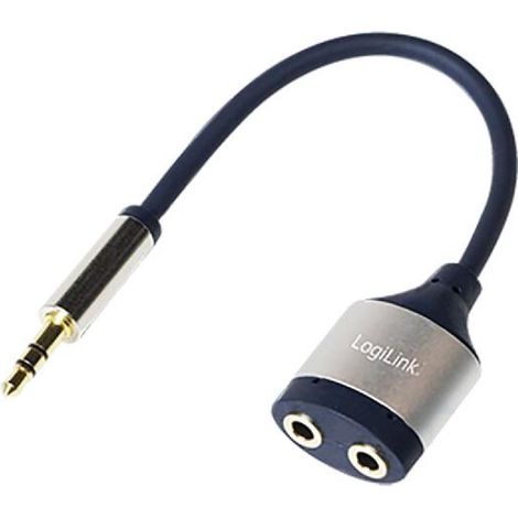 Separateur audio 3.5 mm 18cm - Bleu Fonce