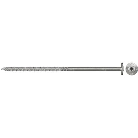 Fischer 100x Vis d'aggloméré Power-Fast 6 x 140 Tête plate A2 Acier inoxydable Filetage partiel TX - 657437