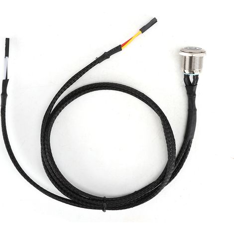 Câble de commutation hôte pour ordinateur de bureau, bouton métallique, bouton d'alimentation LED rouge (1/5)
