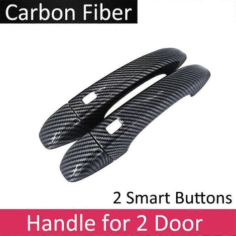 Extérieur en fibre de carbone noire pour Renault Clio Lutecia V MK5 BF 2019-2022 : poignées de porte anti-salissures, accessoires auto – 2 boutons intelligents (1/5)
