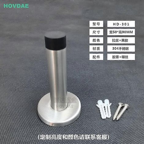 Butoirs de porte HOME MASTER HARDWARE (lot de 2) en nickel satiné – Butoir de porte en acier inoxydable 304 de 8,9 cm (3,5 po) Protection murale de porte avec amortisseur de bruit (1/5)