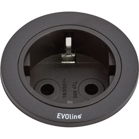 EVOline 159280000900 Einbau-Steckdosenleiste 1fach Schwarz 1 St. (1/2)