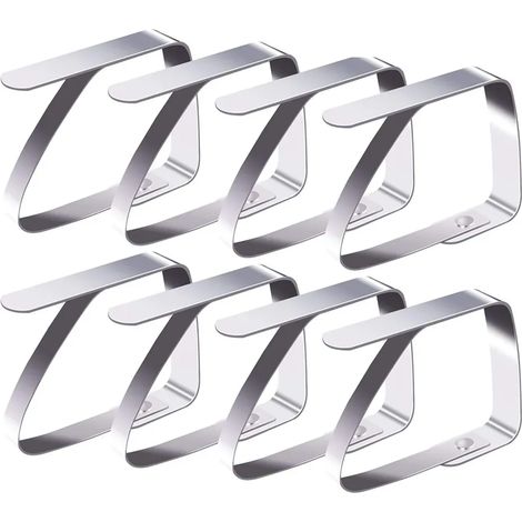 Tischdeckenklammern – 8 Stück Tischdeckenklammern Tischdeckenklammern Edelstahl Tischklammern Tischdeckenklammern Tischdeckenhalter Tischdeckenhalter (5 cm x 4 cm), 2–4 cm dick (1/5)