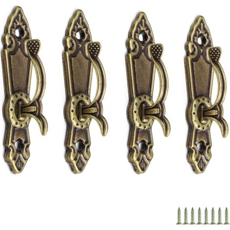 Vorhang-Raffhalter, 4 Stück Gardinenhaken Zinklegierung, Retro-Vorhanghalter mit Schrauben, für Wandvorhänge, Fenstervorhänge, Handtuch